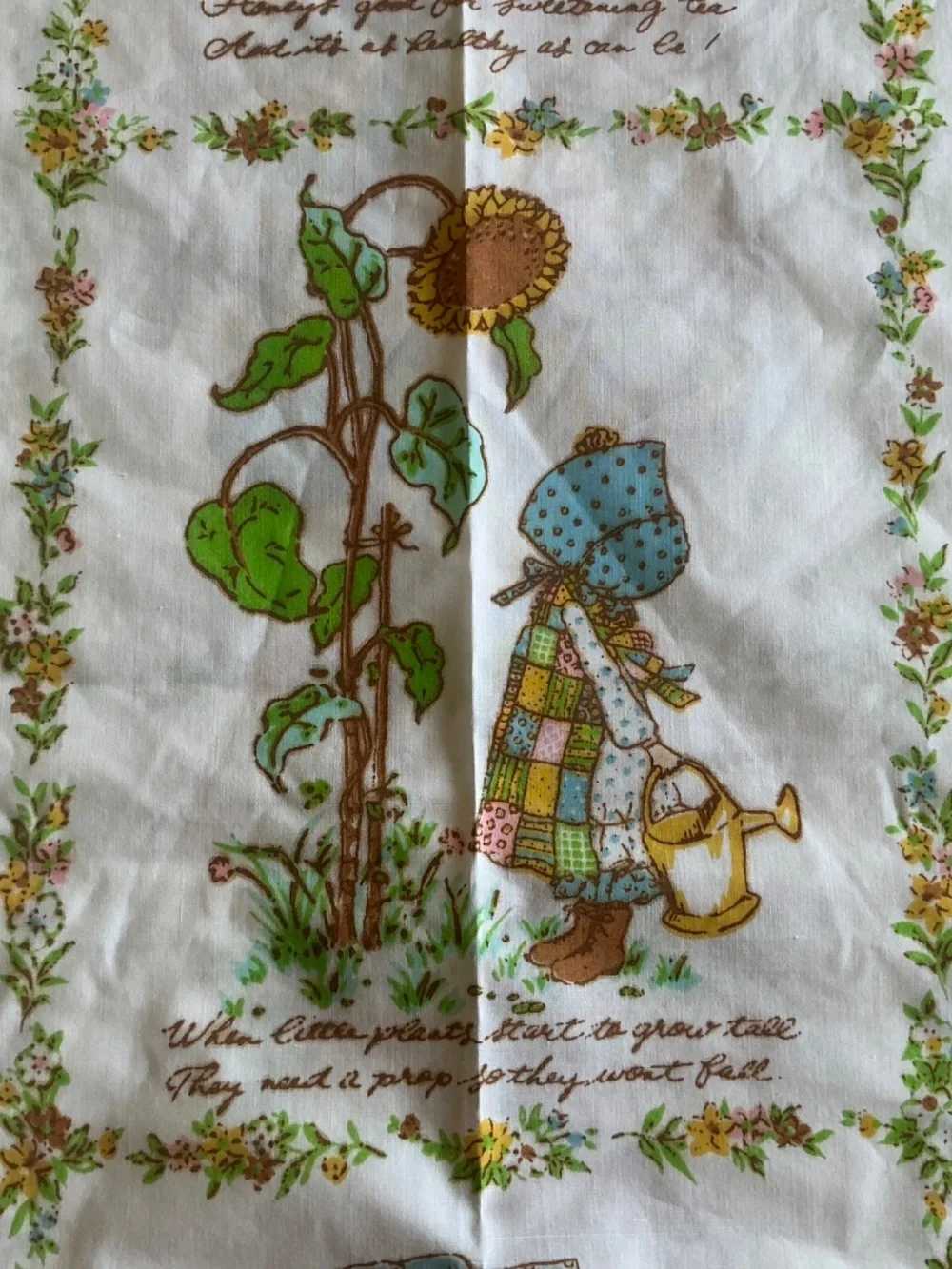 Vintage 1976 American Greetings Holly Hobbie Flat Fitted sheet 80 x 92